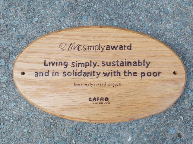 CAFOD Live Simply Plaque